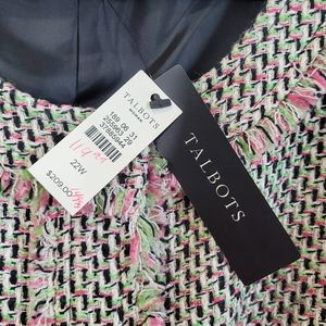 Talbot Woman Lined 3/4 Sleeve Classic Scoop Neck Button Suite Jacket Blazer 18W